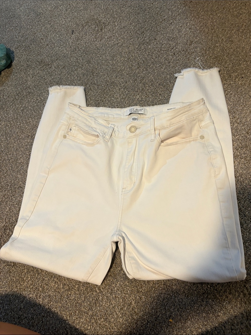 Judy Blue Cream High-Rise Skinny Jeans